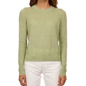 Autumn Cashmere Reversed Seams Pointelle Crew Neck Sweater Eucalyptus size large